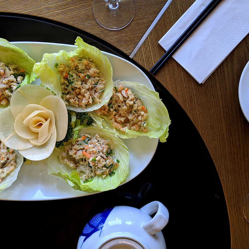 Trung's Restaurant sharing platter starter vietnamese lettuce wraps