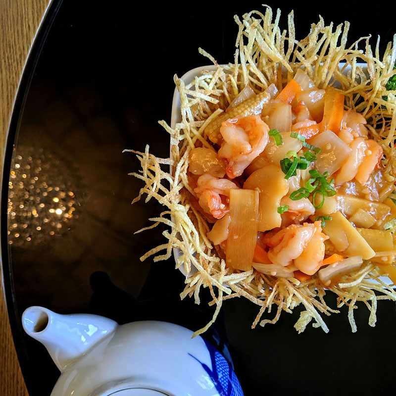 Trung's Restaurant birds nest king prawn in sweet chilli garlic sauce